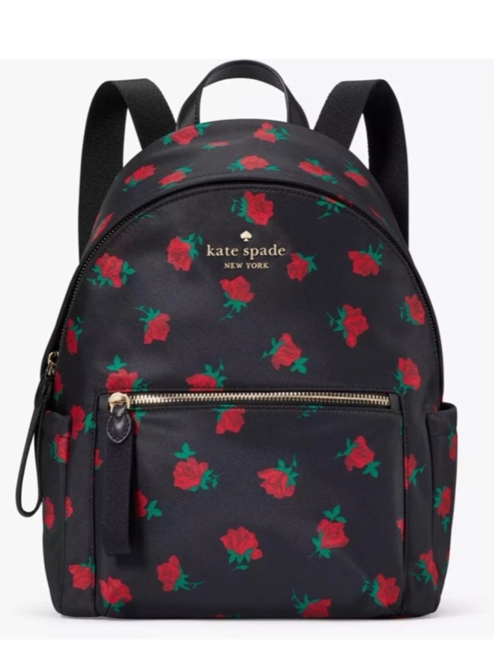 Kate Spade New York Black Rose Toss Large Backpack